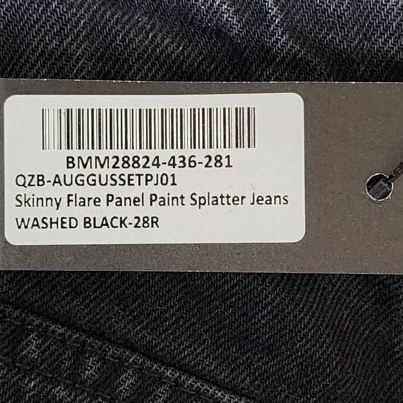 Boohoo Men's Skinny Flare Panel Paint Splatter Jeans - 28R - Picture 8 of 8